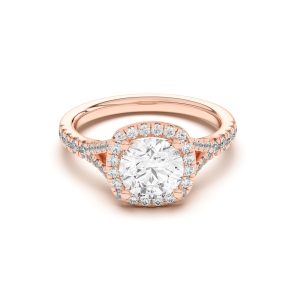 Sue Timeless Halo Engagement Ring - 14K Rose Gold (Setting Price)