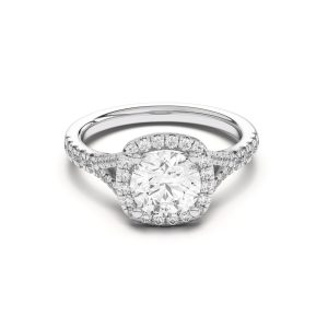 Sue Timeless Halo Engagement Ring - Platinum (Setting Price)