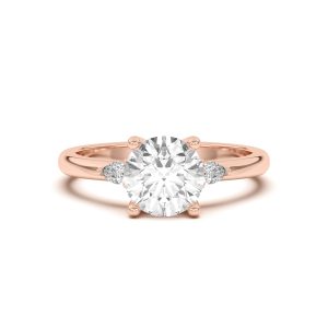 Meredith Pear Accent Engagement Ring - 14K Rose Gold (Setting Price)