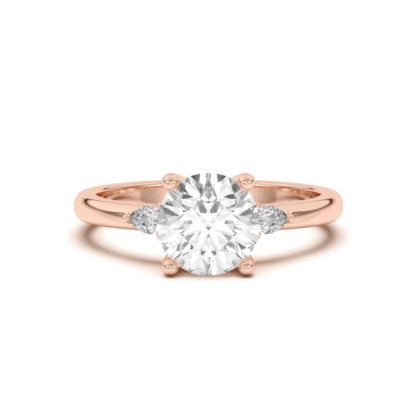 Meredith Pear Accent Engagement Ring - 18K Rose Gold (Setting Price)