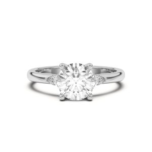 Meredith Pear Accent Engagement Ring - Platinum (Setting Price)