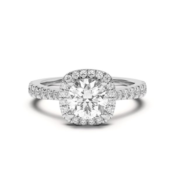 Cici Halo Engagement Ring - Platinum (Setting Price)