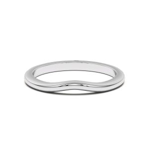 Angie Curved Wedding Band Platinum (Setting Price)