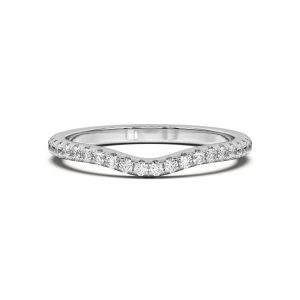 Tanya Curved Pav? Wedding Band Platinum (Setting Price)