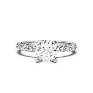 Donna Timeless Pav? Engagement Ring - 14K White Gold (Setting Price)