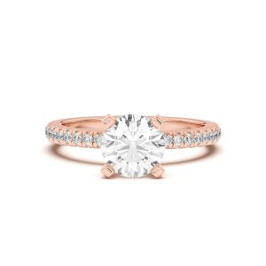 Donna Timeless Pav? Engagement Ring - 18K Rose Gold (Setting Price)
