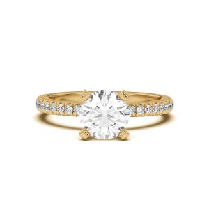 Donna Timeless Pav? Engagement Ring - 18K Yellow Gold (Setting Price)