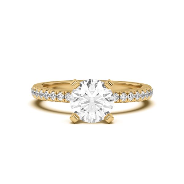 Donna Timeless Pav? Engagement Ring - 18K Yellow Gold (Setting Price)