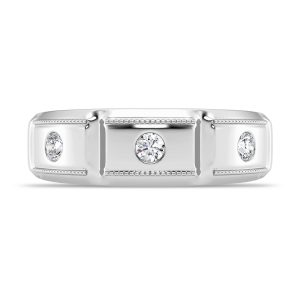 Milgrain Brick Lab Diamond  (7.00mm)Wedding Band Platinum (Setting Price)