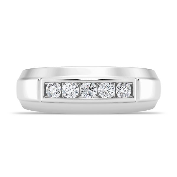 Raised Channel-Set Lab Diamond  (7mm)Wedding Band Platinum (Setting Price)