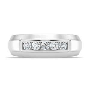 Raised Channel-Set Diamond  (7mm)Wedding Band Platinum (Setting Price)