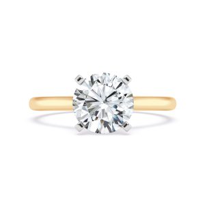 Signature Hearts & Arrows Hidden Halo Cathedral Engagement Ring (2mm) - 18K Yellow Gold (Setting Price)