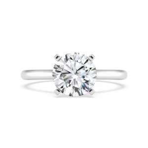 Signature Hearts & Arrows Hidden Halo Cathedral Engagement Ring (2mm) - 14K White Gold (Setting Price)