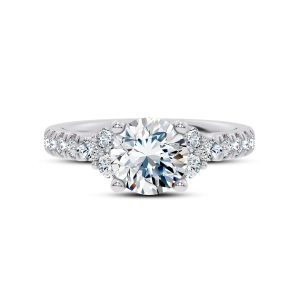 Alexandra Trellis Cluster Pav? Engagement Ring - 14K White Gold (Setting Price)