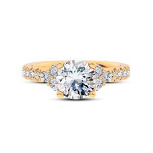 Alexandra Trellis Cluster Pav? Engagement Ring - 18K Yellow Gold (Setting Price)