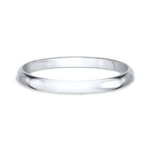 Slender Polished  (1.2mm)Wedding Band 14K White Gold (Setting Price)