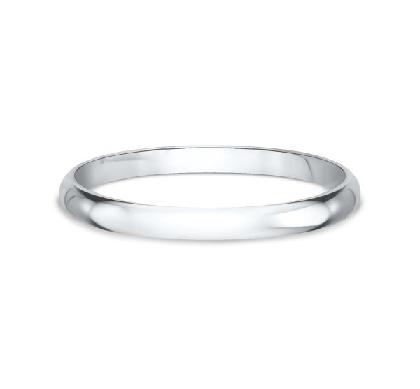 Slender Polished  (1.2mm)Wedding Band 14K White Gold (Setting Price)