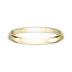 Slender Polished  (1.2mm)Wedding Band 14K Yellow Gold (Setting Price)
