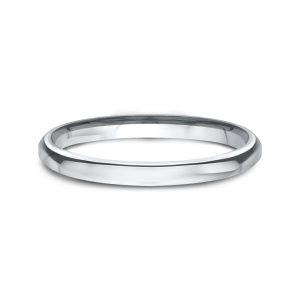 Euro Comfort-Fit Plain  (2.5mm)Wedding Band 14K White Gold (Setting Price)