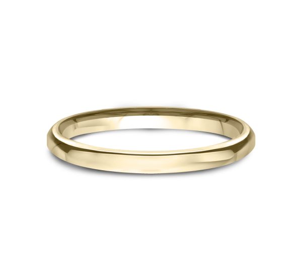 Euro Comfort-Fit Plain  (2.5mm)Wedding Band 14K Yellow Gold (Setting Price)
