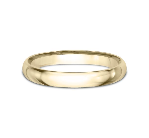 Classic Comfort-Fit  (2.5mm)Wedding Band 14K Yellow Gold (Setting Price)