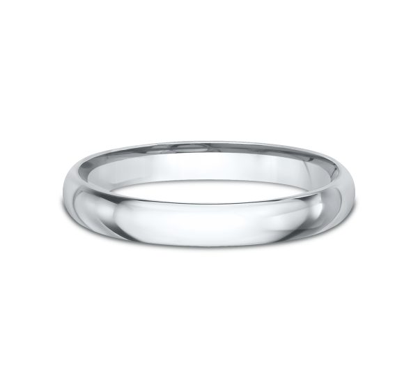 Classic Comfort-Fit  (2.5mm)Wedding Band 18K White Gold (Setting Price)