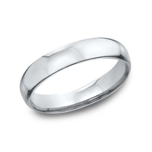 Low Dome Comfort-Fit Polished  (4mm)Wedding Band Platinum (Setting Price)
