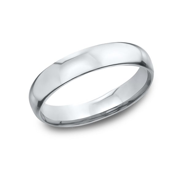 Low Dome Comfort-Fit Polished  (4mm)Wedding Band Platinum (Setting Price)