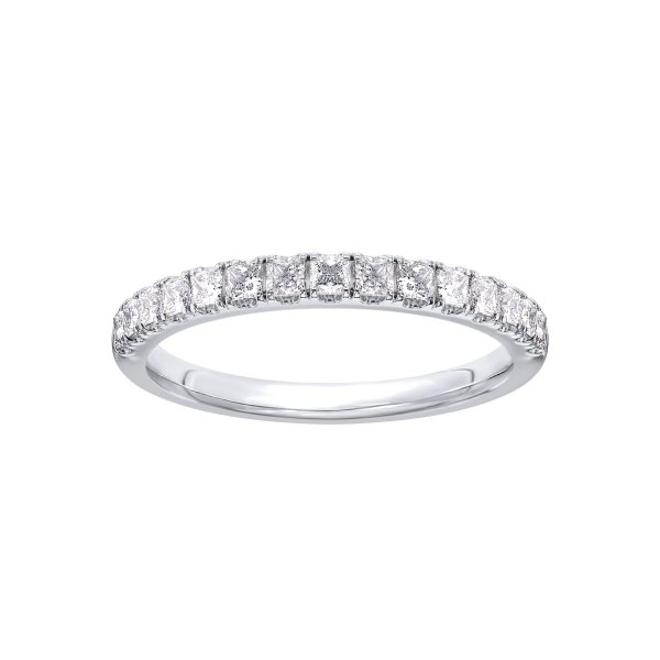 Princess-Cut Pav? Diamond  (.75 ct. tw.)Wedding Band Platinum (Setting Price)