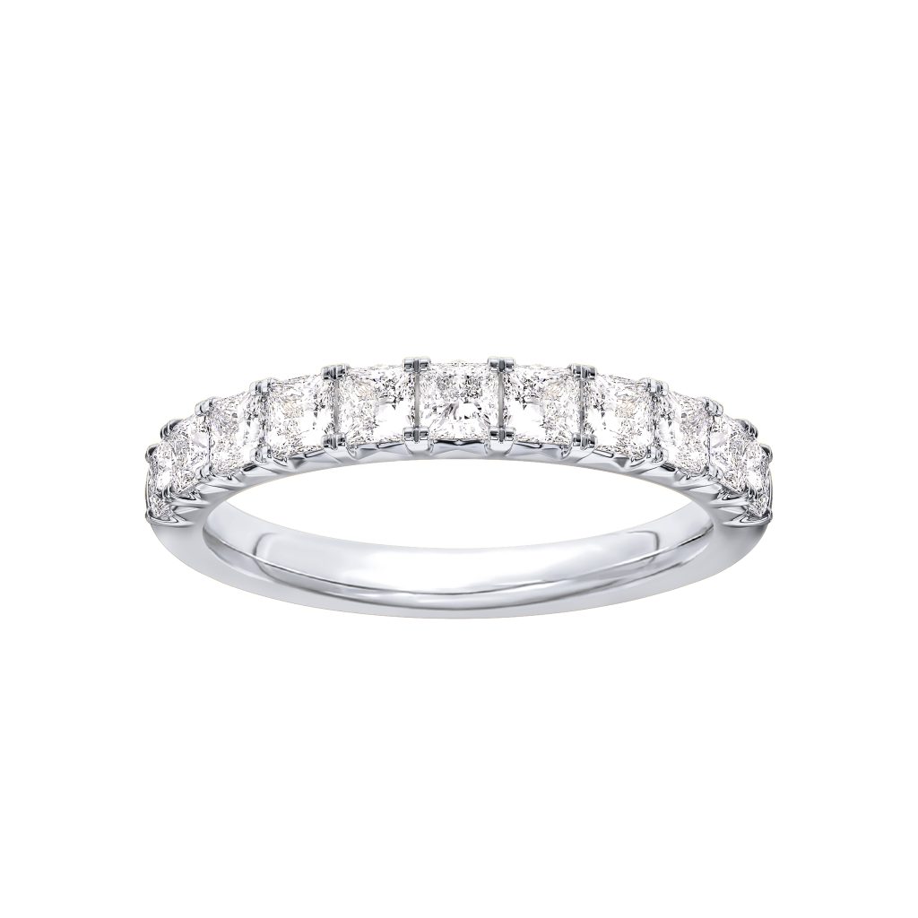Princess-Cut French Pav? Diamond  (1.50 ct. tw.)Wedding Band 14K White Gold (Setting Price)