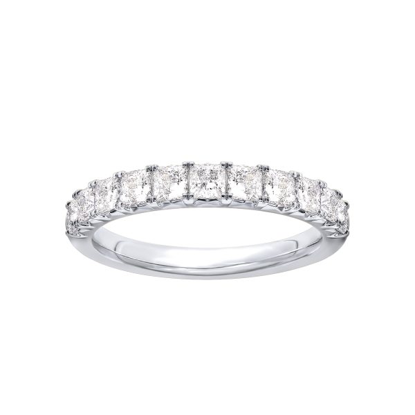 Princess-Cut French Pav? Diamond  (1.50 ct. tw.)Wedding Band 14K White Gold (Setting Price)