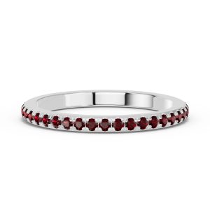 Chroma Garnet Wedding Band Platinum (Setting Price)