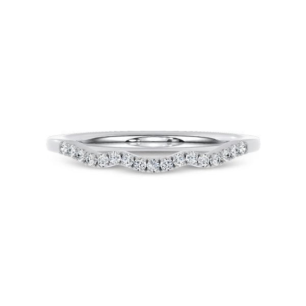 Kerry Contour Pav? Lab Wedding Band Platinum (Setting Price)