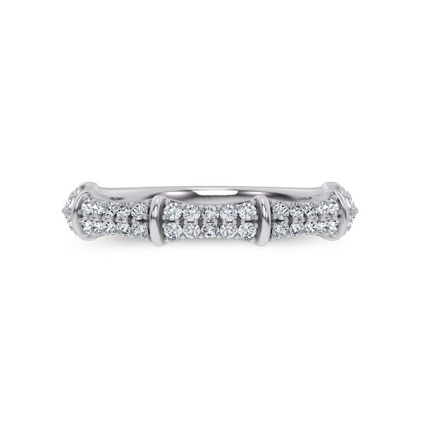 Bao Bamboo Pav? Lab Wedding Band Platinum (Setting Price)