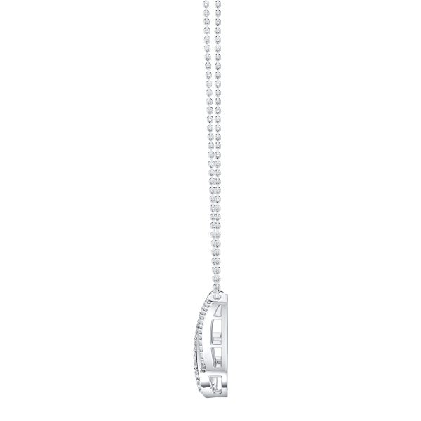 Ribbon Lab Diamond Pendant-14K White Gold