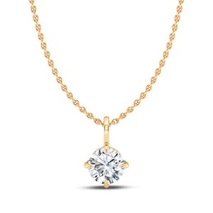 Classic Compass Set Round Lab Diamond Solitaire Pendant (1/4 ct. tw.)-14K Yellow Gold