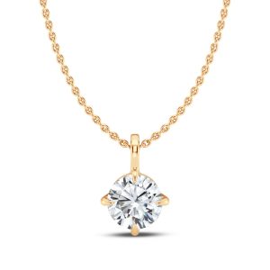 Classic Compass Set Round Lab Diamond Solitaire Pendant (1/2 ct. tw.)-14K Yellow Gold