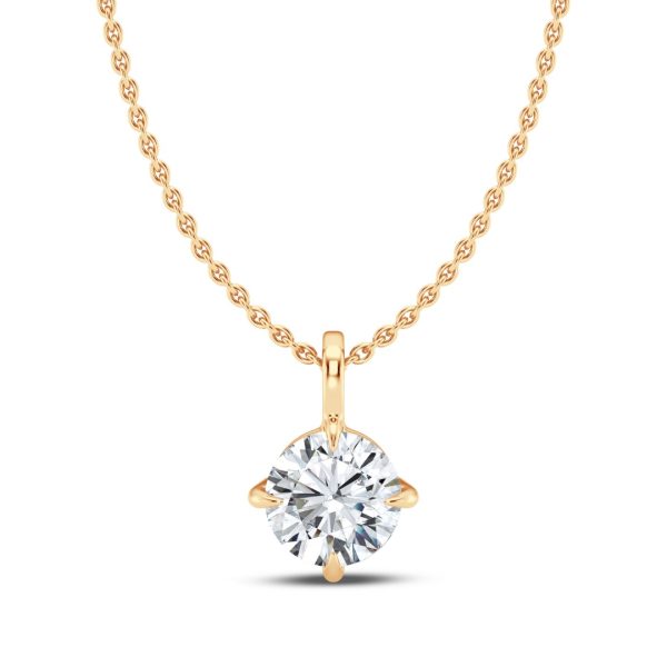 Classic Compass Set Round Lab Diamond Solitaire Pendant (1/2 ct. tw.)-14K Yellow Gold