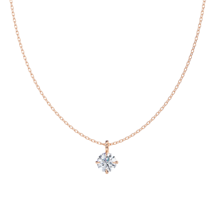 Classic Compass Set Round Lab Diamond Solitaire Pendant (1 1/2 ct. tw.)-14K Rose Gold