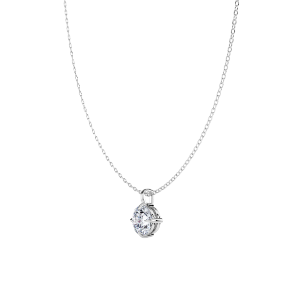 Classic Compass Set Round Lab Diamond Solitaire Pendant (2 ct. tw.)-14K White Gold