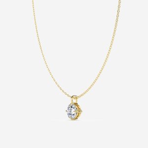 Classic Compass Set Round Lab Diamond Solitaire Pendant (2 ct. tw.)-14K Yellow Gold