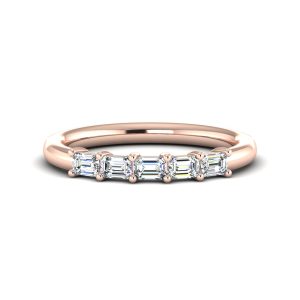 Carolina 5 Stone Lab Anniversary Wedding Band 14K Rose Gold (Setting Price)