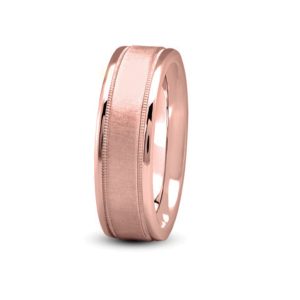Flat  With Rounded Edges (7mm)Wedding Band 14K Rose Gold (Setting Price)