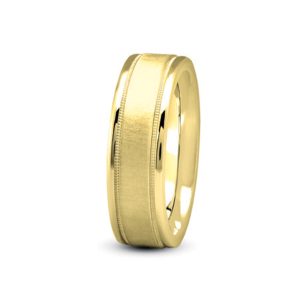 Flat  With Rounded Edges (7mm)Wedding Band 18K Yellow Gold (Setting Price)