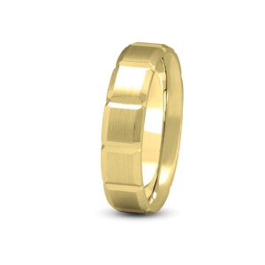 Step Cut Carved  (6mm)Wedding Band 18K Yellow Gold (Setting Price)