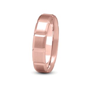 Step Cut Carved  (8mm)Wedding Band 14K Rose Gold (Setting Price)