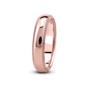 Dome Milgrain Comfort Fit (4mm)Wedding Band 14K Rose Gold (Setting Price)