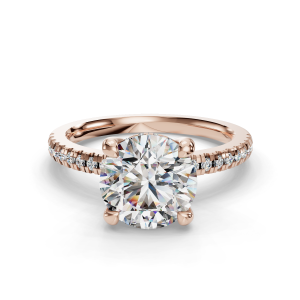 Gabriella Pav? Hidden Halo Engagement Ring - 14K Rose Gold (Setting Price)