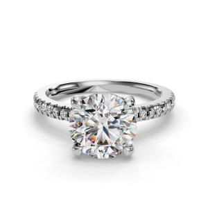 Gabriella Pav? Hidden Halo Engagement Ring - 18K White Gold (Setting Price)