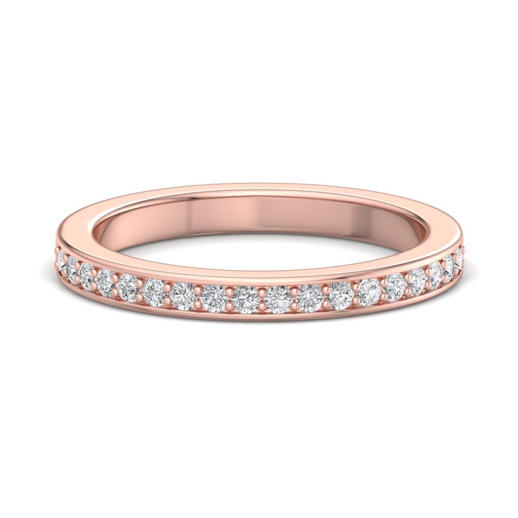 Ivory Wedding Band 14K Rose Gold (Setting Price)